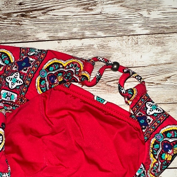 NWT Nanette Lepore Red Patterned Bikini Bottom Size Large Red - Picture 6 of 7